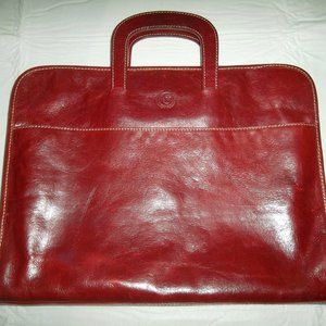 Chiarugi Red Leather Attache Case Portfolio Briefcase